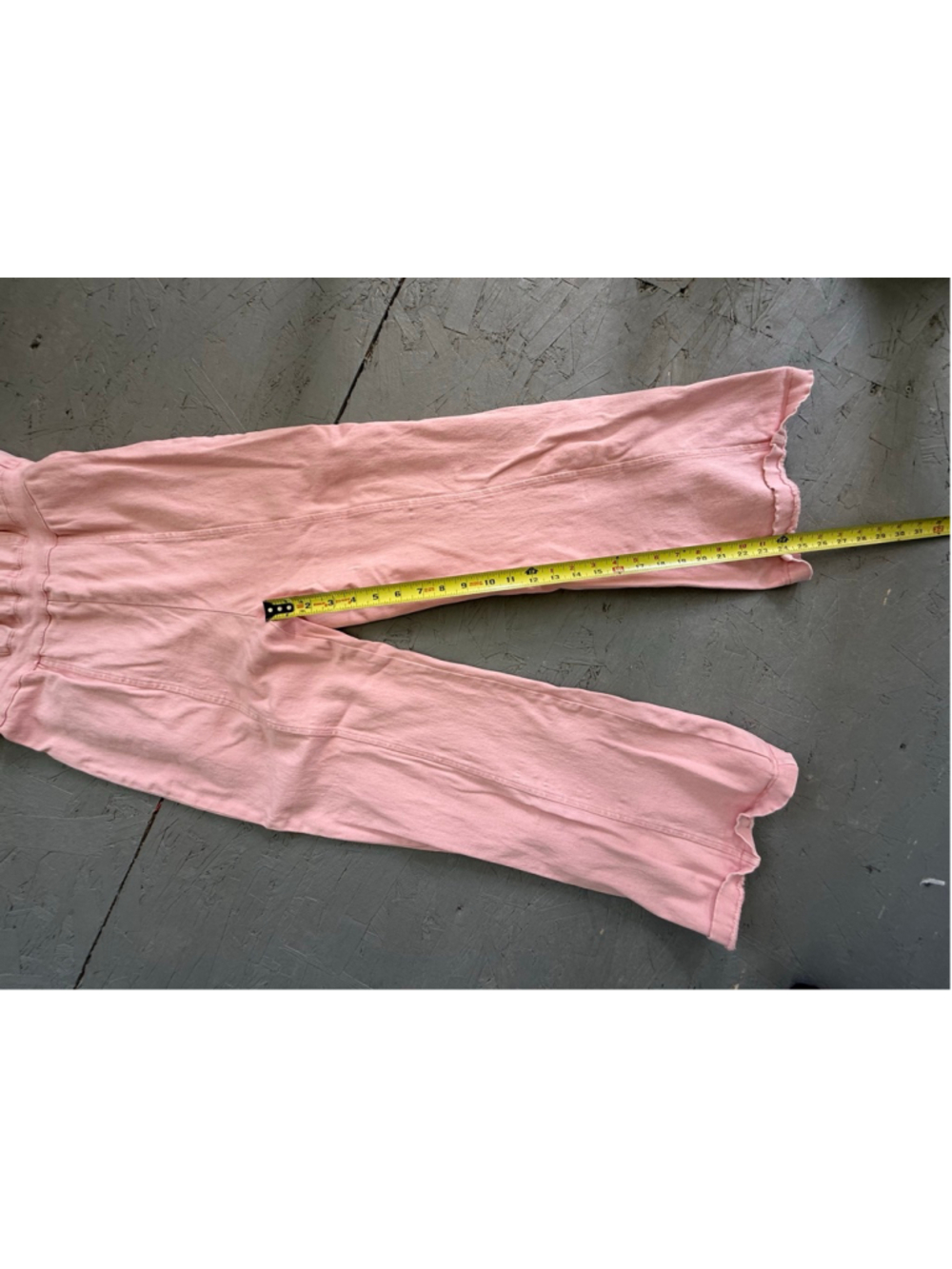 Pink Denim Corset Bodice Wide Leg Jumpsuit Size 6 - Picture 6 of 8